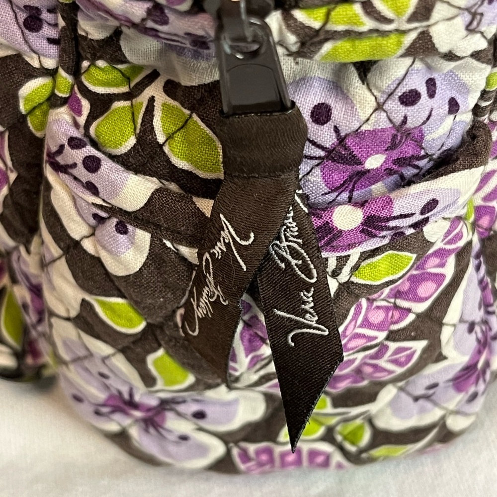 Vera Bradley Discontinued Plum Petal Floral Purple /Green /Black Backpack EUC - Picture 7 of 16